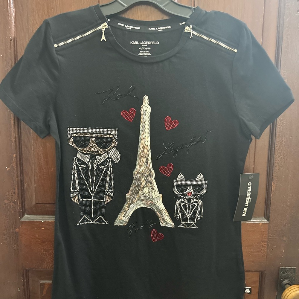 Karl Lagerfeld Black Graphic T-Shirt